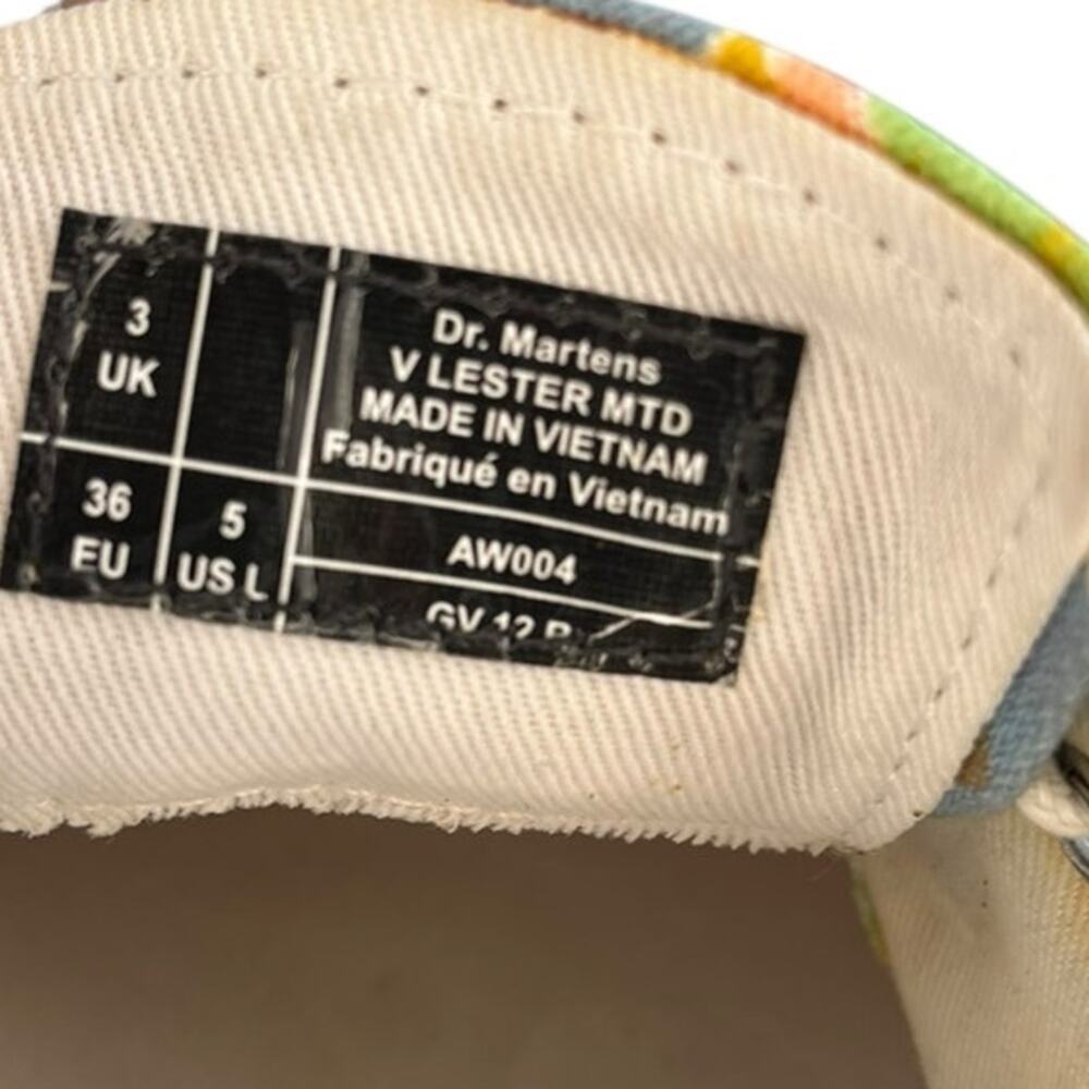 Womens Dr. Martens V Lester MTD Canvas Tie Dye Floral Oxford Shoes Size 5 Green - Picture 6 of 6